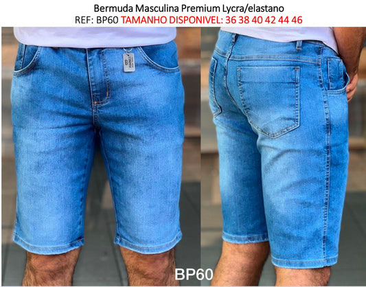 Bermuda Masculina Premium  -  Modelo BP60 com Lycra e Elastano