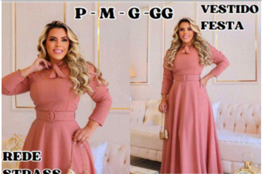 Vestido Rede Strass Elastano