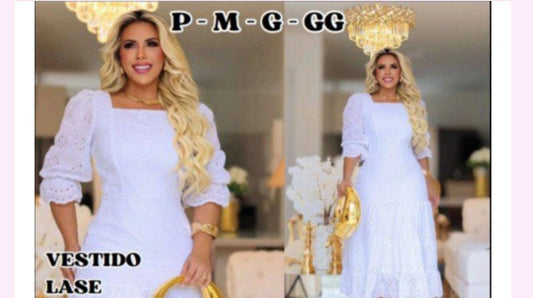 Vestido Branco Longo Lase