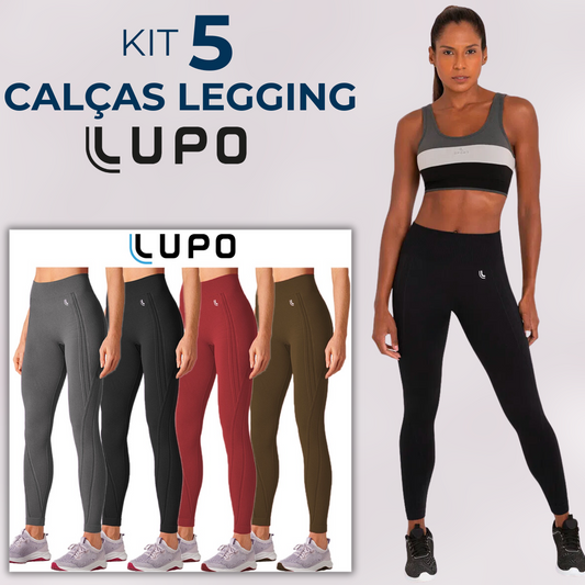 Kit 5 Calças Legging Lupo + Brinde Topper Lupo [ÚLTIMAS UNIDADES] - BLACK FRIDAY APENAS HOJE!