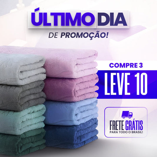 (OFERTA RELÂMPAGO🔥 - ÚLTIMOS DIAS) [COMPRE 3 LEVE 10] MEGA KIT Com 10 Toalhas Super Banhão - QUEIMA de ESTOQUE